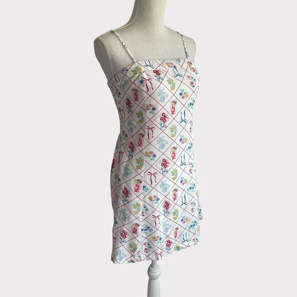 Jessica Simpson Mini Strapless Dress Floral Box Lemon Couette Size Medium - Picture 7 of 12
